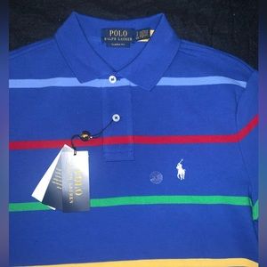 P.A.M striped mesh polo